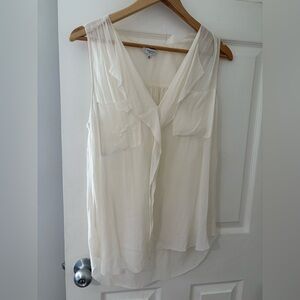Babaton Aritzia 100% silk Ainsley sleeveless blouse medium cream off white